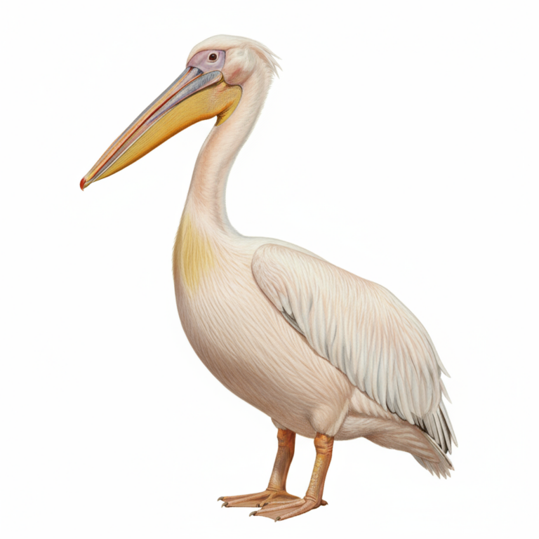 Great white pelican check brest