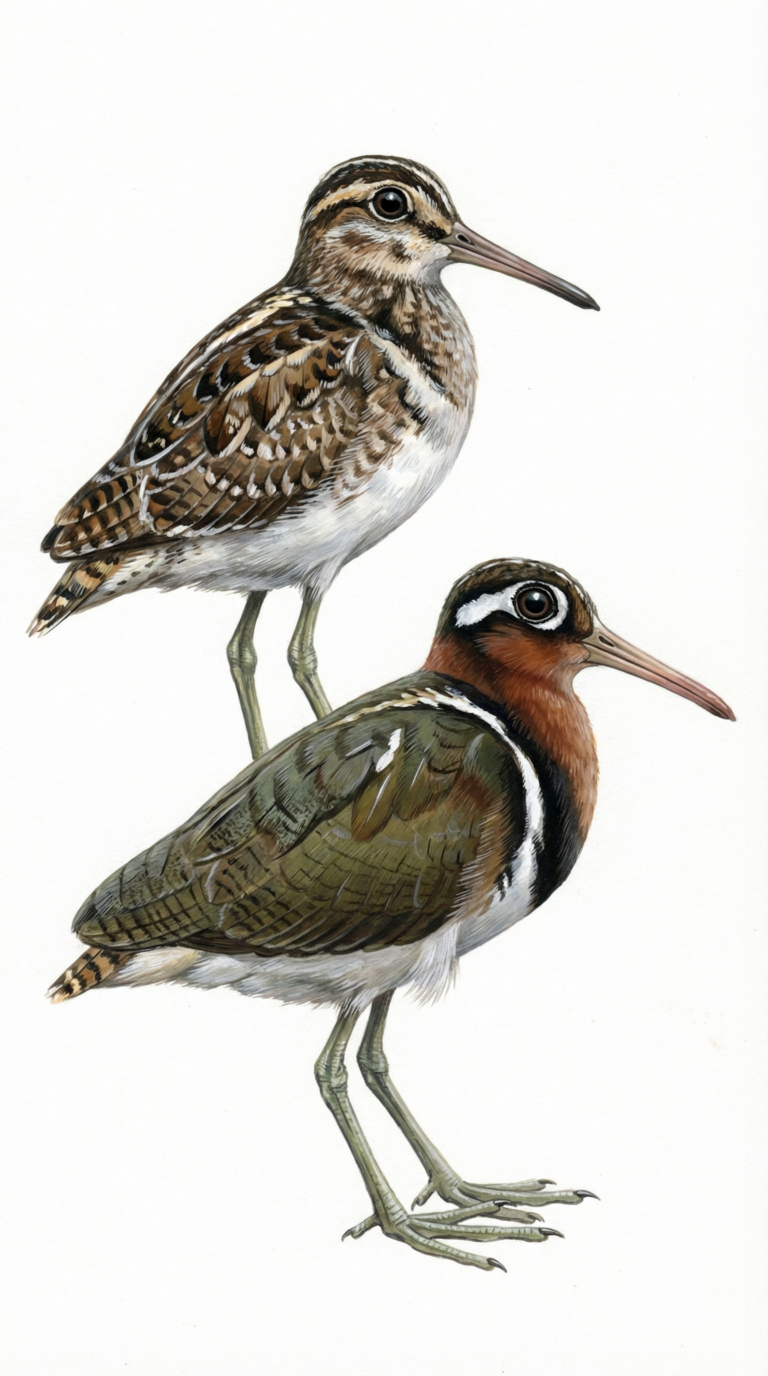 Greater Painted Snipe take male out AG