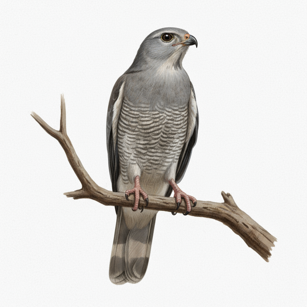 Lizard Buzzard on branch adult