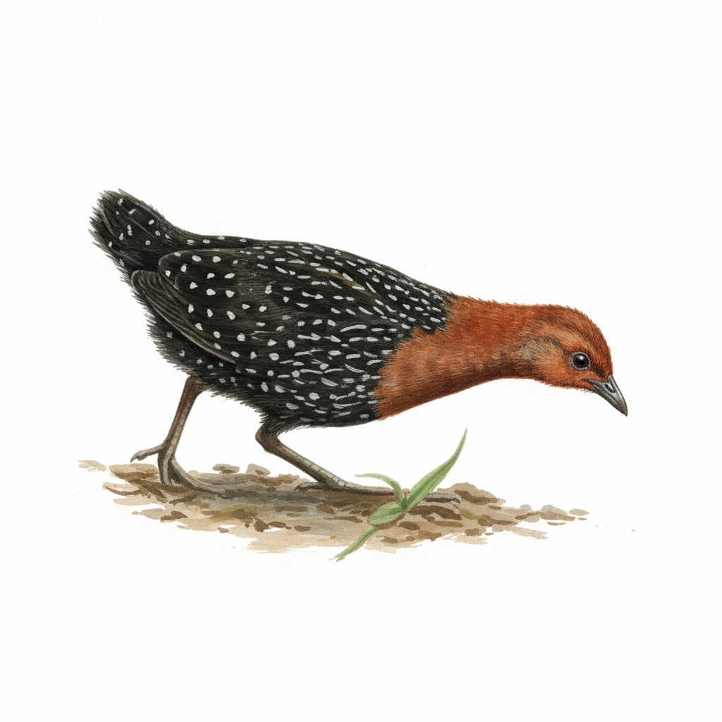 Red chested Flufftail male