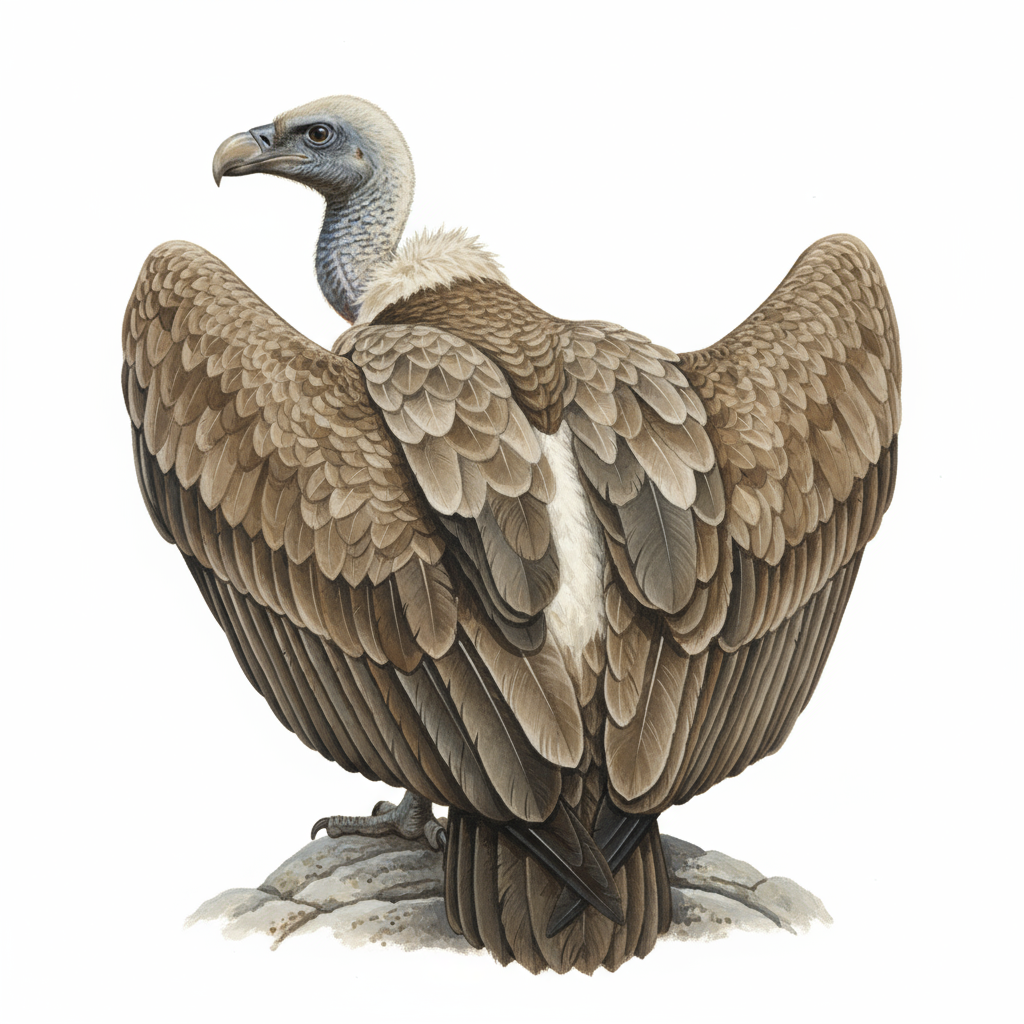 White backed Vulture from behind